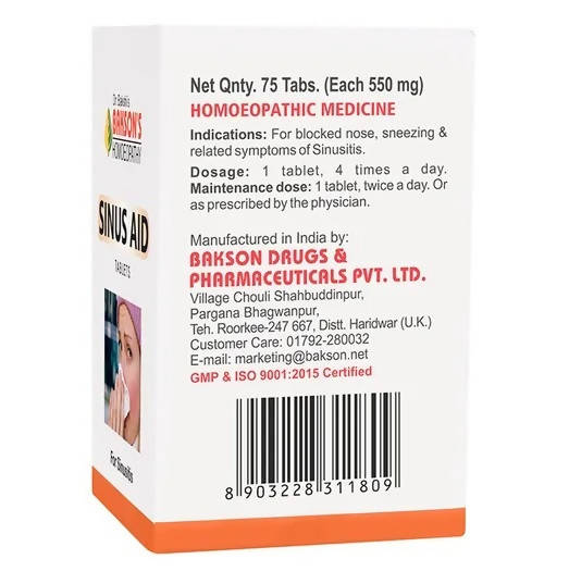 Bakson's natural remedy Sinus Aid formulas s