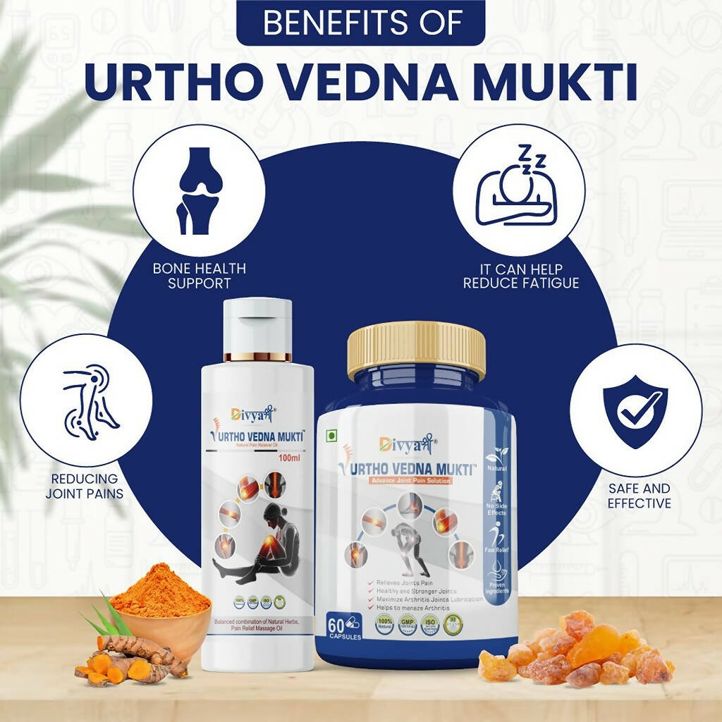 Divya Shree Urtho Vedna Mukti unit-dose & Oil Ayurvedic Joint Pain Relief Kit