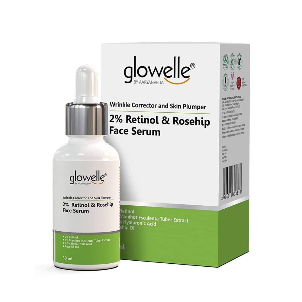 Buy Aaryanveda Glowelle 2% Retinol & Rosehip Face Serum Online in USA from Chaijava. Fast shipping available.