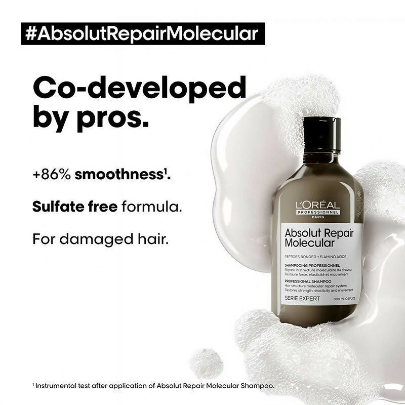Buy L'Oreal Paris Absolut Repair Molecular Sulfate-Free Deep Repairing Shampoo Online in USA from Chaijava. Fast shipping available.
