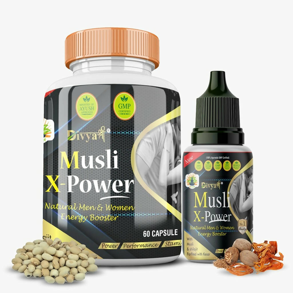 Buy Divya Shree Musli X-Powder unit-dose & Musli X-Power Oil Combo Online in USA from Chaijava. Fast shipping available.