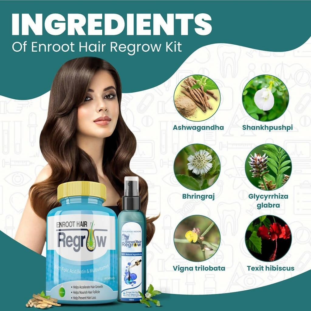 Divya Shree Enroot Hair Regrow unit-dose & Oil Nourish & Cleanse Hair Kit