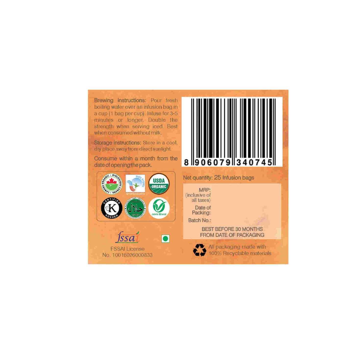 Buy Organic Wellness Cinnamon Liquid Yoga Teabags Online in USA from Chaijava. Fast shipping available.