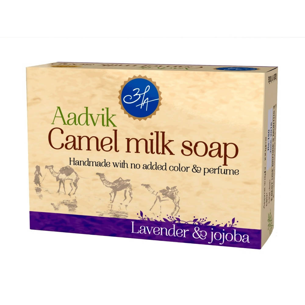 Buy Aadvik Camel Milk Soap - Lavender & Jojoba Essential Oil Online in USA from Chaijava. Fast shipping available.