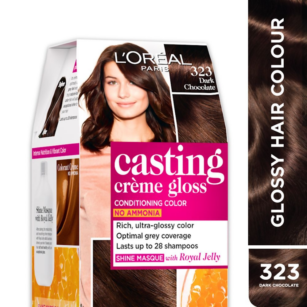 Buy L'Oreal Paris Casting Creme Gloss Conditioning Hair Color - Dark Chocolate 323 Online in USA from Chaijava. Fast shipping available.