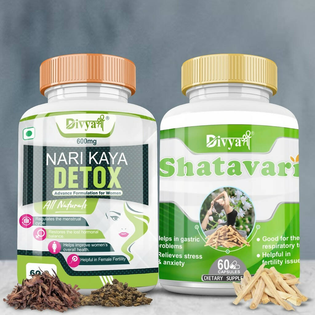 Divya Shree Nari Kaya Detox unit-dose and Shatavari unit-dose Combo