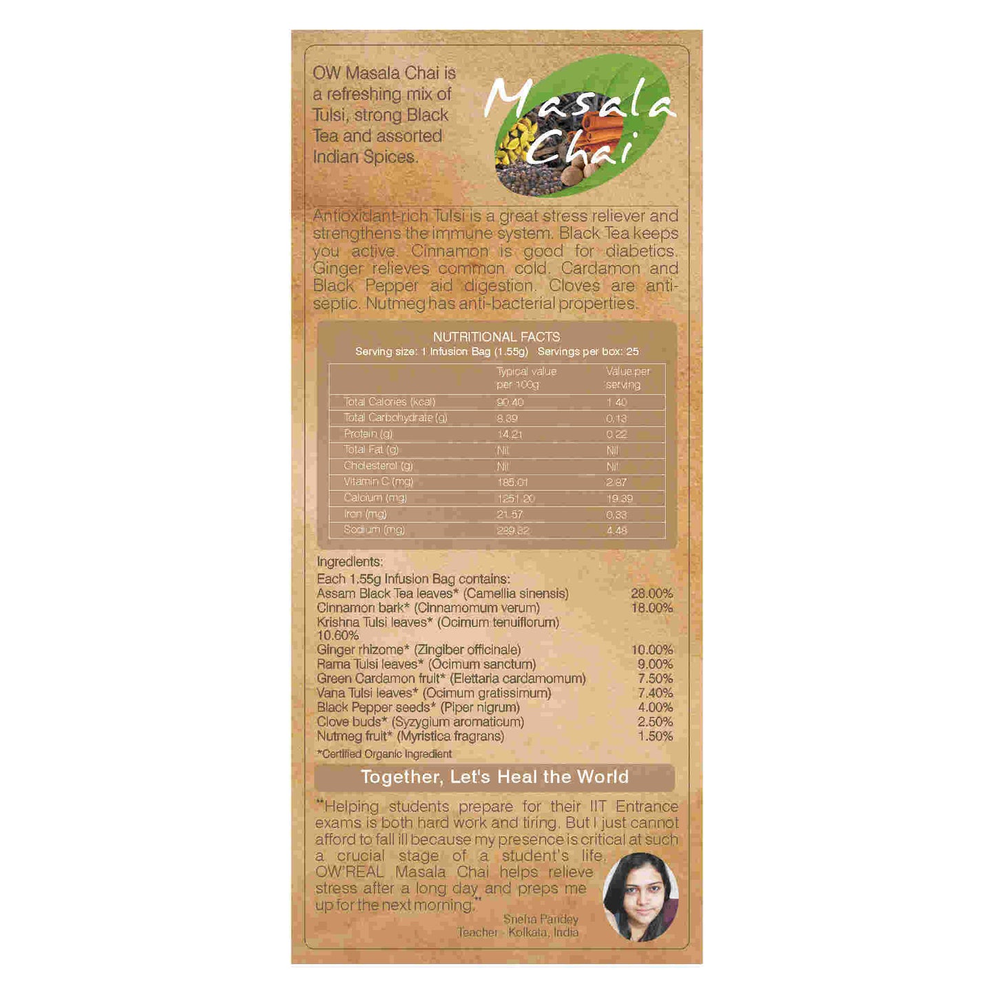 Organic Wellness Masala Chai Teabags