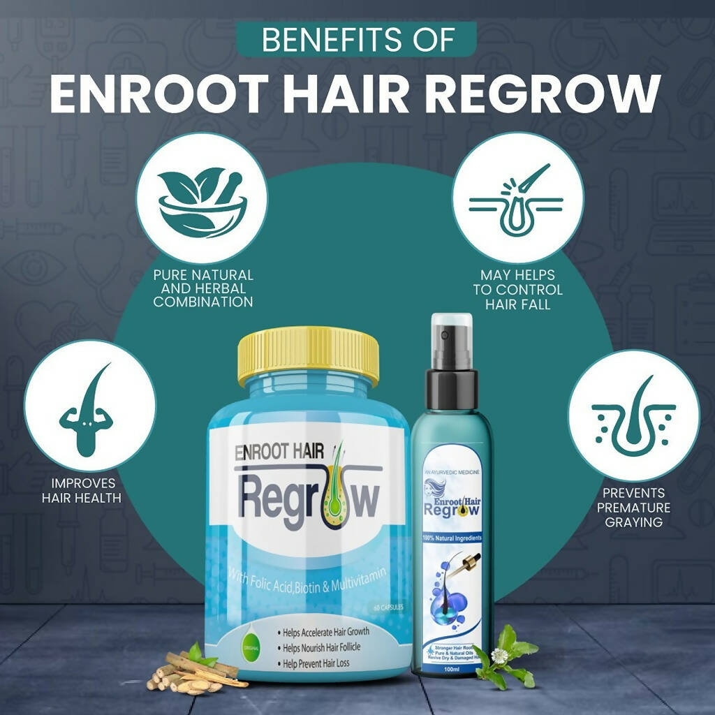 Divya Shree Enroot Hair Regrow unit-dose & Oil Nourish & Cleanse Hair Kit