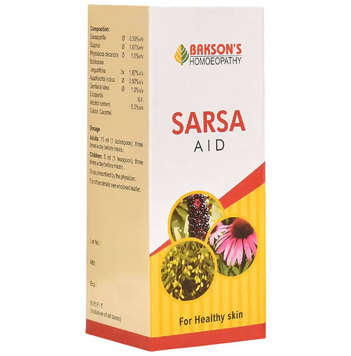 Buy Bakson's natural remedy Sarsa Aid Syrup Online in USA from Chaijava. Fast shipping available.