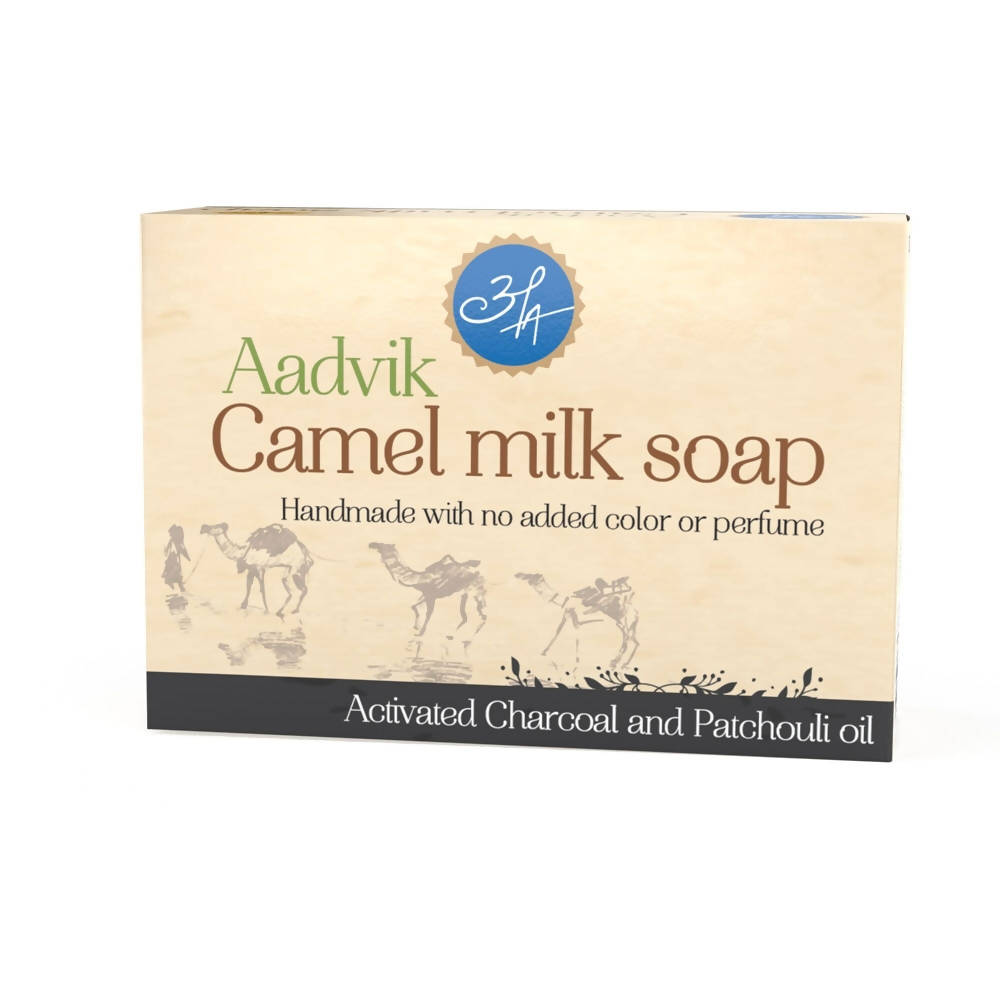 Buy Aadvik Camel Milk Soap With Activated Charcoal And Patchouli Oil Online in USA from Chaijava. Fast shipping available.