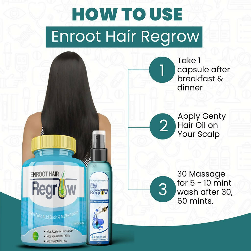 Divya Shree Enroot Hair Regrow unit-dose & Oil Nourish & Cleanse Hair Kit