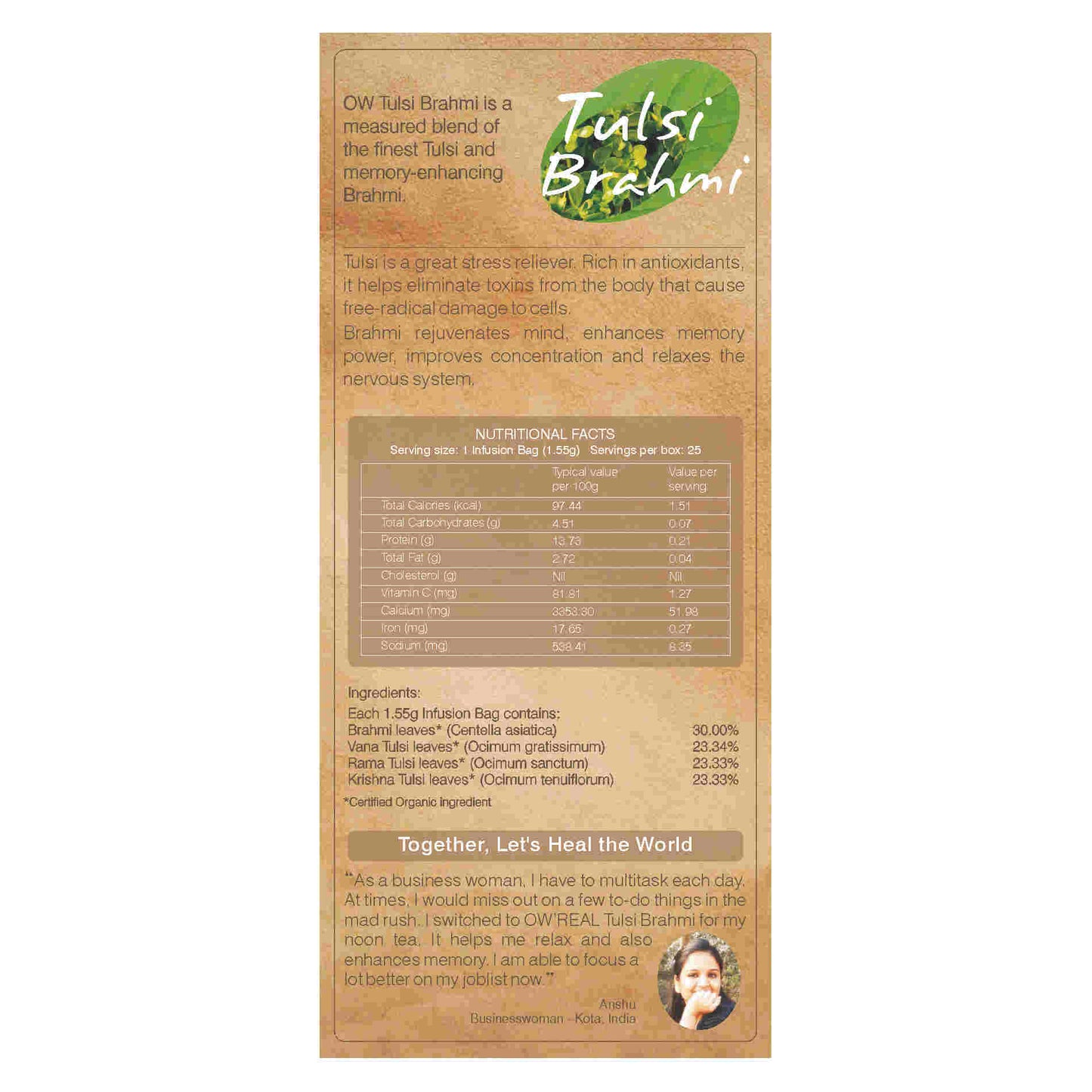 Buy Organic Wellness Tulsi Brahmi Teabags Online in USA from Chaijava. Fast shipping available.