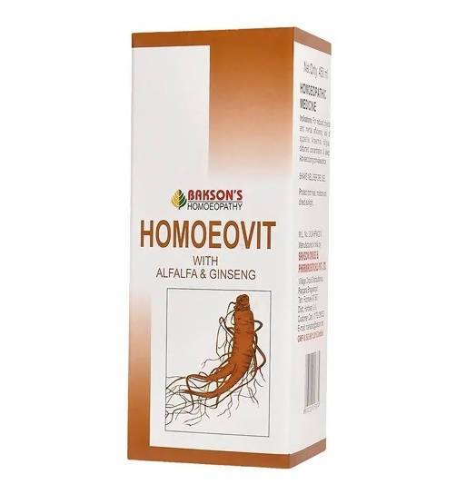 Buy Bakson's natural remedy Homoeovit with Alfalfa & Ginseng Syrup Online in USA from Chaijava. Fast shipping available.