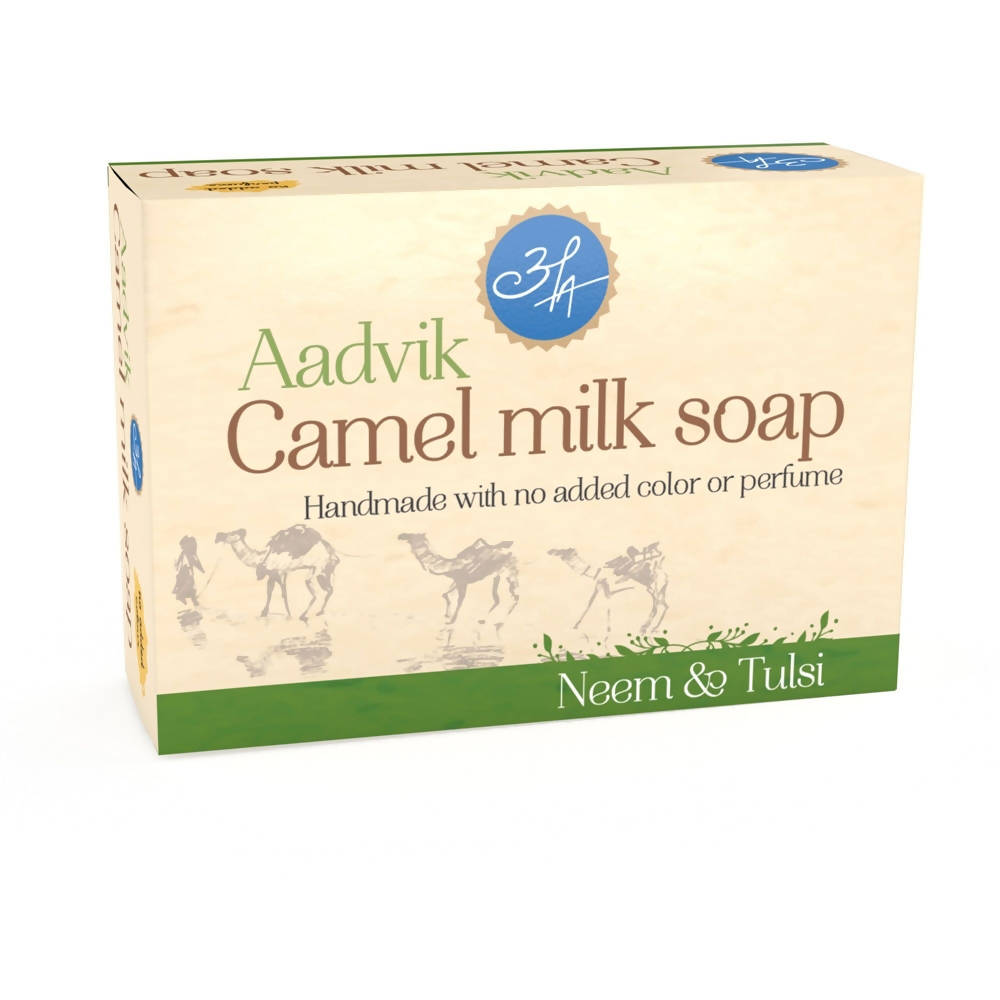 Buy Aadvik Camel Milk Soap With Neem & Tulsi Online in USA from Chaijava. Fast shipping available.