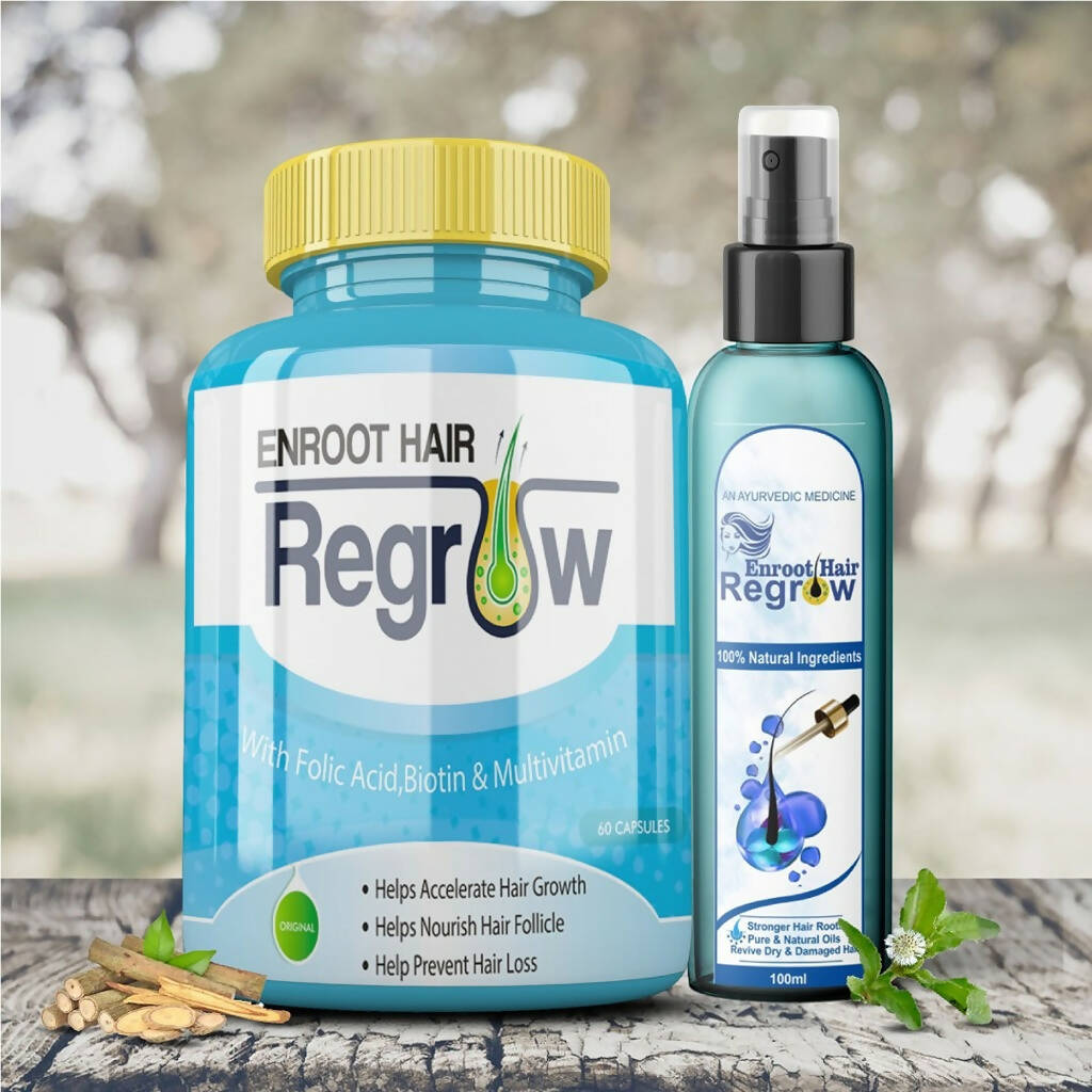 Divya Shree Enroot Hair Regrow unit-dose & Oil Nourish & Cleanse Hair Kit