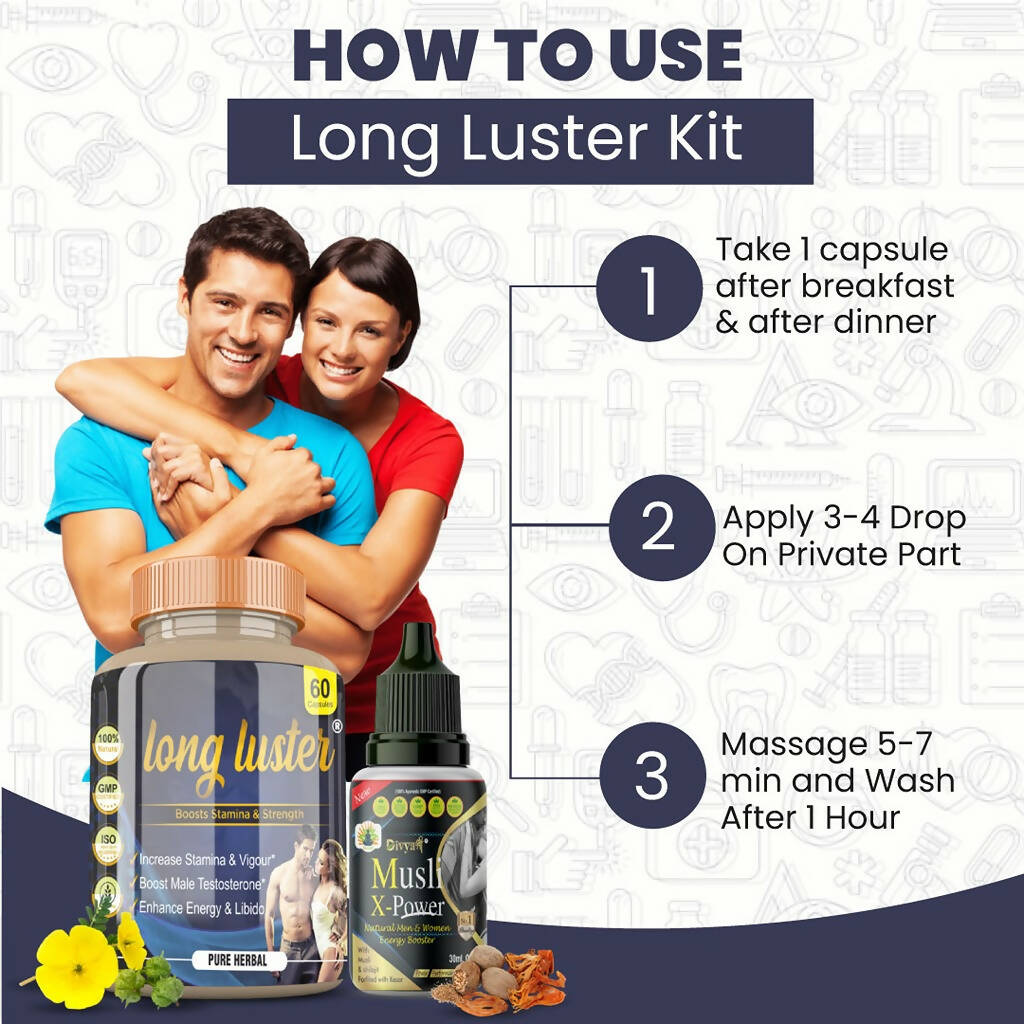 Divya Shree Long Luster unit-dose & Musli X-Power Oil Combo