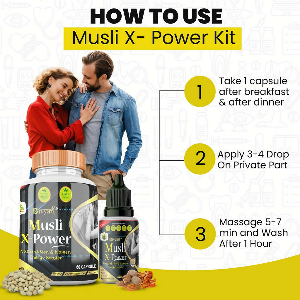 Divya Shree Musli X-Powder unit-dose & Musli X-Power Oil Combo