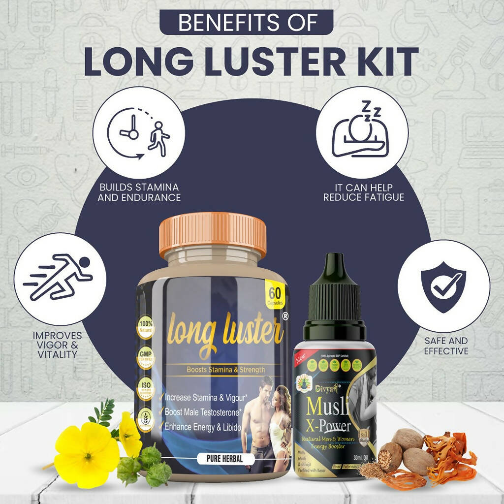Divya Shree Long Luster unit-dose & Musli X-Power Oil Combo