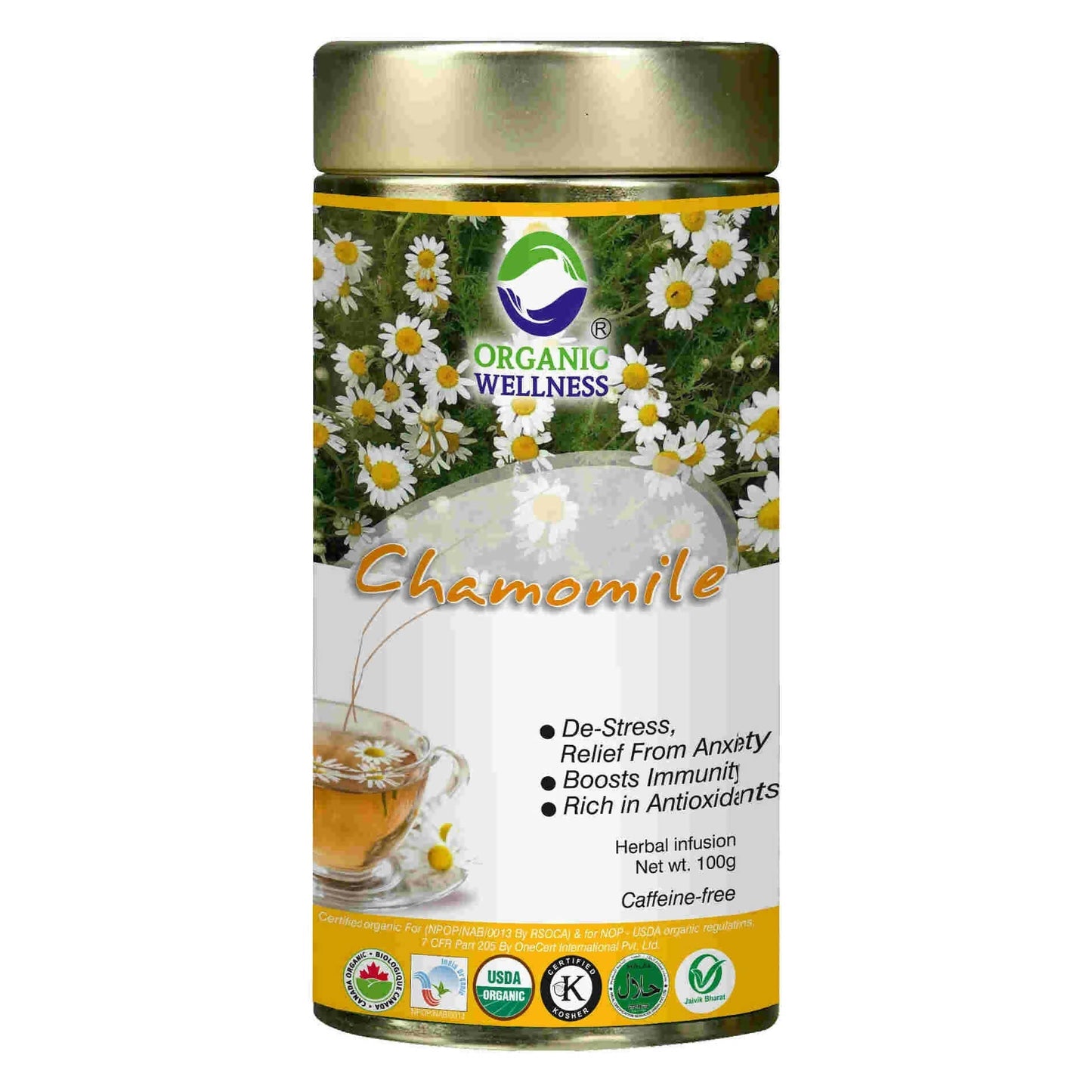 Buy Organic Wellness Blossom Chamomile Tea Online in USA from Chaijava. Fast shipping available.