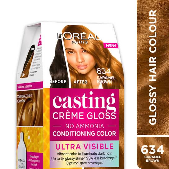 Buy L'Oreal Paris Casting Creme Gloss Ultra Visible Conditioning Hair Color - 634 Caramel Brown Online in USA from Chaijava. Fast shipping available.