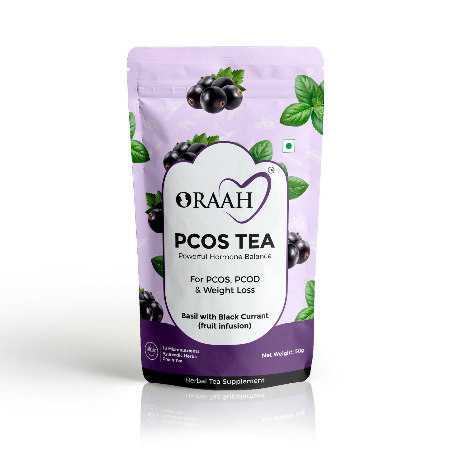 Buy Oraah PCOS PCOD Basil with Black Currant Tea Online in USA from Chaijava. Fast shipping available.