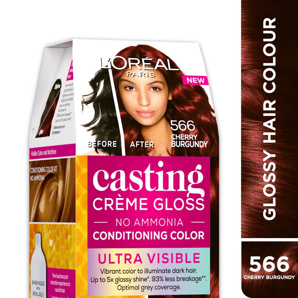 Buy L'Oreal Paris Casting Creme Gloss Ultra Visible Conditioning Hair Color - 566 Cherry Burgundy Online in USA from Chaijava. Fast shipping available.