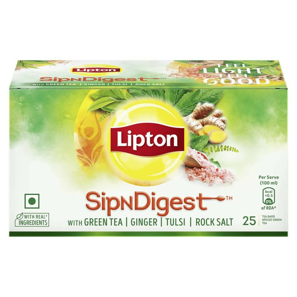 Buy Lipton SipNDigest With Tulsi & Rock Salt Ginger Green Tea Bags Online in USA from Chaijava. Fast shipping available.