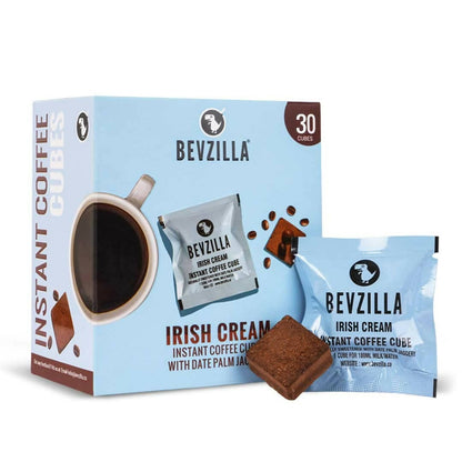 Bevzilla Instant Coffee Cubes Pack with Organic Date Palm Jaggery Irish Cream TrueCure