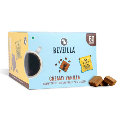 Bevzilla Instant Coffee Cubes Pack with Organic Date Palm Jaggery Creamy Vanilla TrueCure