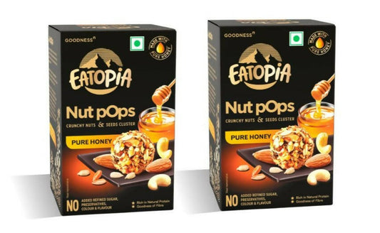 Eatopia Nut Pops Crunchy Nuts & Seeds Cluster Pure Honey, Australia, Canada 