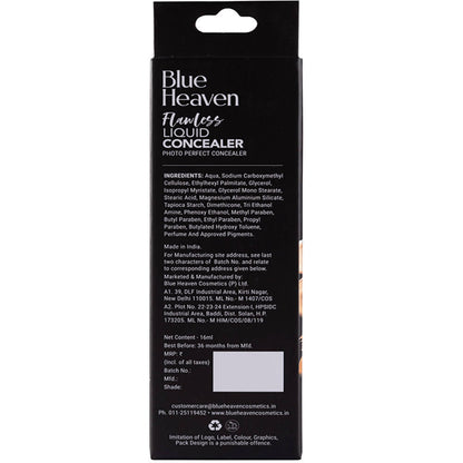 Blue Heaven Flawless Liquid Concealer Vanilla