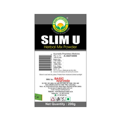 Basic Ayurveda Slim U Herbal Mix Powder