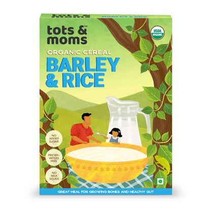 Tots and Moms Organic Cereal Barley & Rice Cereal TrueCure