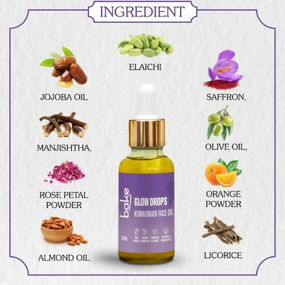 Bake Kumkumadi Face Oil For Brightening & Glowing Skin