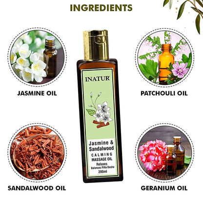 Inatur Jasmine & Sandalwood Calming Massage Oil