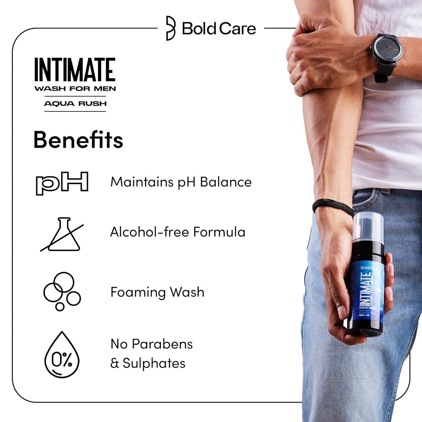 Bold Care Aqua Rush Intimate Wash for Men