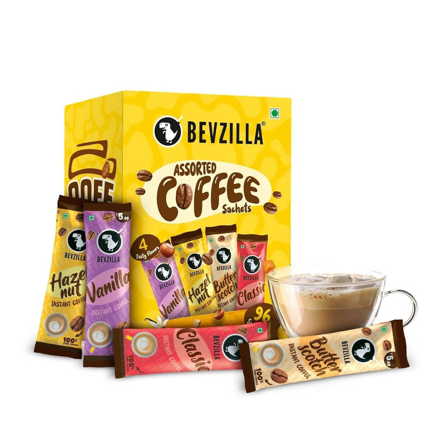 Bevzilla Instant Coffee Powder Sachets 100 % Arabica Coffee TrueCure