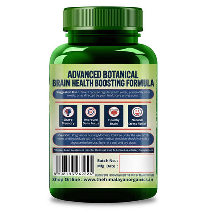 Himalayan Organics Plant-Based Brain Booster Supplement Capsules