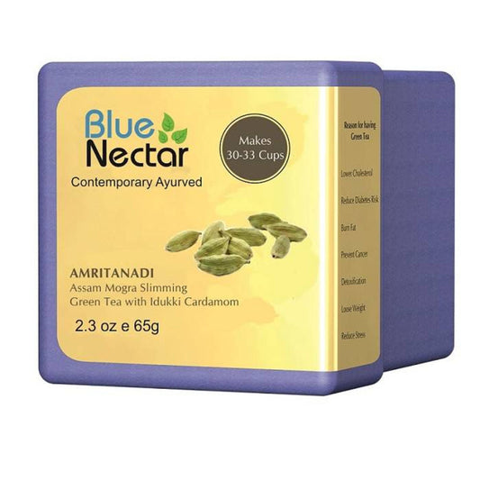 Blue Nectar Amritanadi Assam Mogra Slimming Green Tea with Idukki Cardamom TrueCure