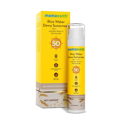 Mamaearth Rice Water Dewy Sunscreen with SPF 50 