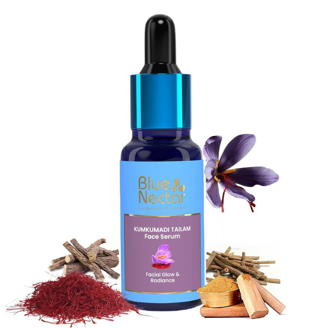 Blue Nectar Kumkumadi Tailam Skin Brightening Face Oil for Glowing Skin, Dull & Damage Skin Repair   