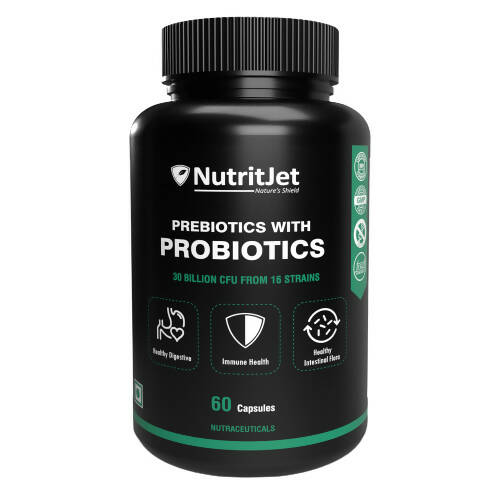 NutritJet Prebiotics with Probiotics Vegetarian Capsules TrueCure