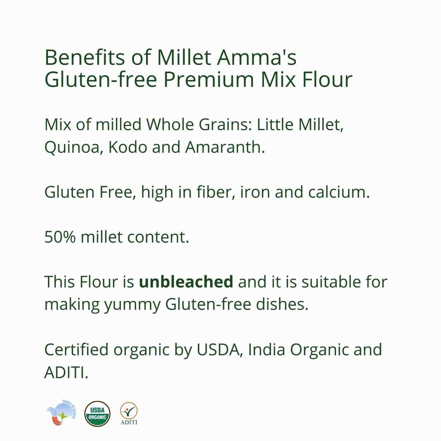 Millet Amma Gluten Free Premium Mix Flour Organic