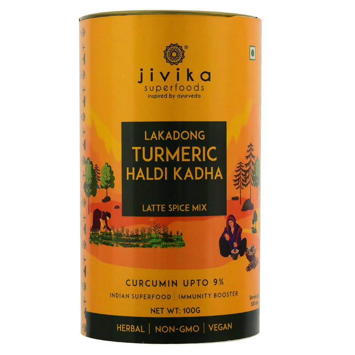 Jivika Naturals Lakadong Turmeric Haldi Kadha Latte Spice Mix TrueCure