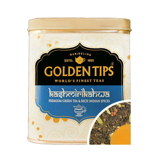 Golden Tips Kashmiri Kahwa Green Tea Tin Can TrueCure