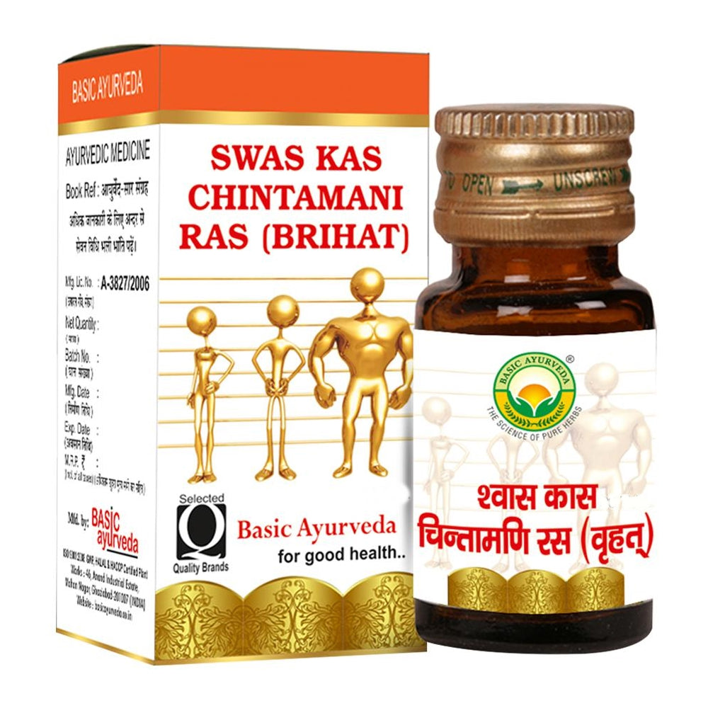 Basic Ayurveda Swas Kas Chintamani Ras (Brihat) Tablets