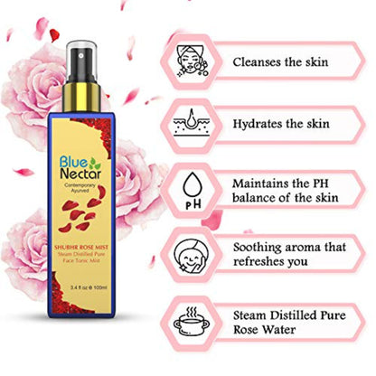 Blue Nectar Shubhr Steam Distilled Rose Toner Water & Face Tonic Mist