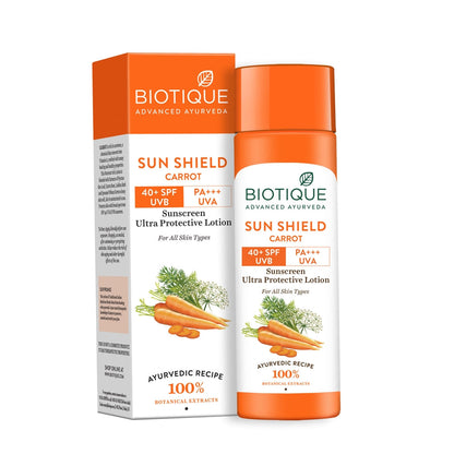 Biotique Advanced Ayurveda Bio Carrot 40+ SPF UVA/UVB Sunscreen Ultra Soothing Face Lotion TrueCure