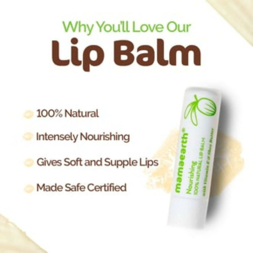 Mamaearth Nourishing 100% Natural Lip Balm With Vitamin E & Shea Butter