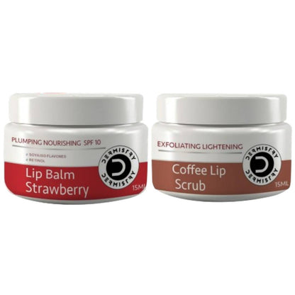 Dermistry Nourishing Lip Balm Strawberry & Coffee Lip Scrub